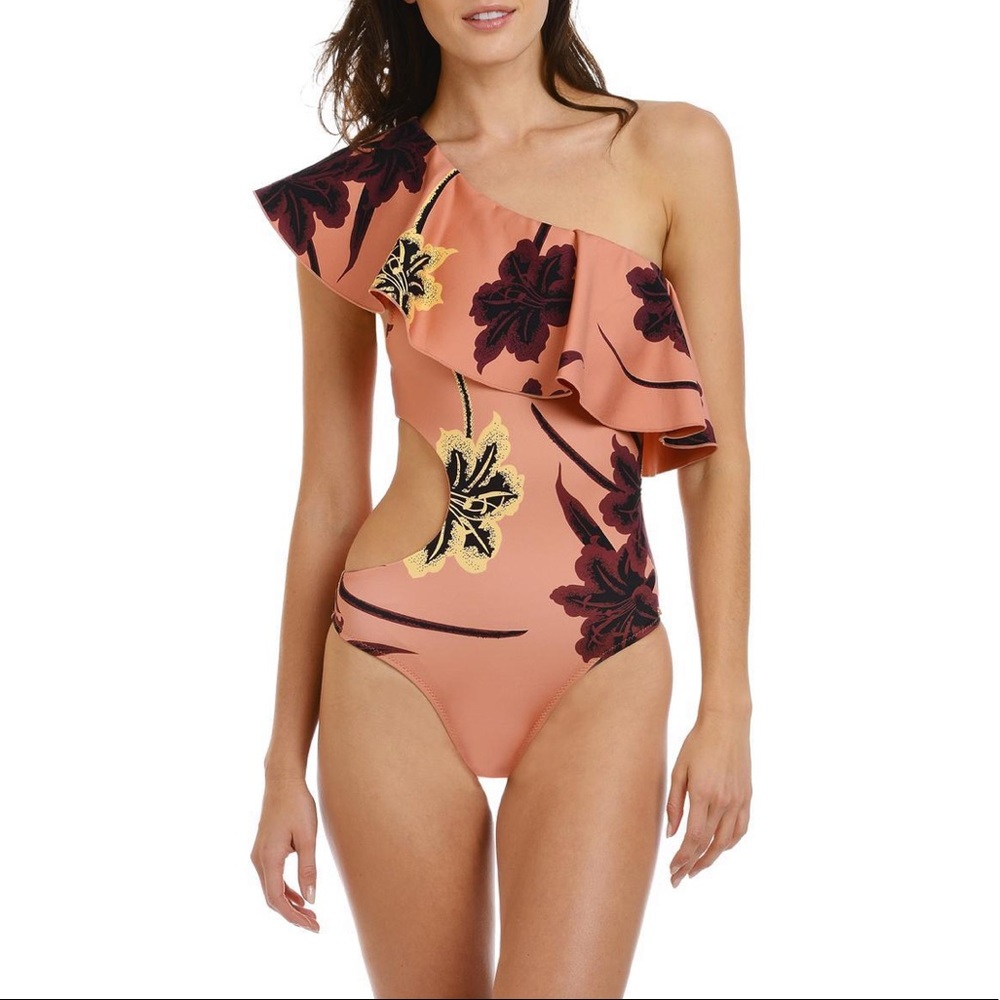 🌸NWT🌸 DEREK LAM 10 Crosby xs ruffle swimsuit floral